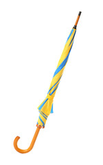 Modern closed bright umbrella isolated on white