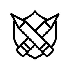 education security - minimal line web icon. simple vector illustration. concept for infographic, website or app.