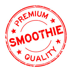 Grunge red premium quality smoothie oval rubber seal stamp on white background