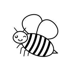 cute bee insect flying kawaii character