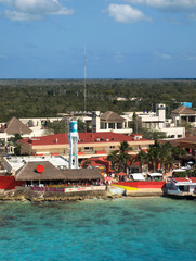 Port City of Cozumel in a bright afternoon