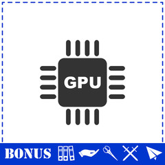 Obraz premium Gpu icon flat