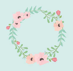 Fototapeta premium flowers and leafs crown decorative