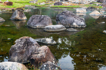 Hot water flowing in Chae Son hot spring