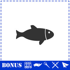 Fish icon flat