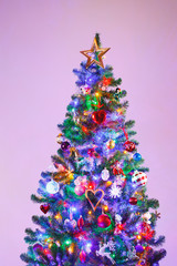 Christmas tree with multicolor led lights