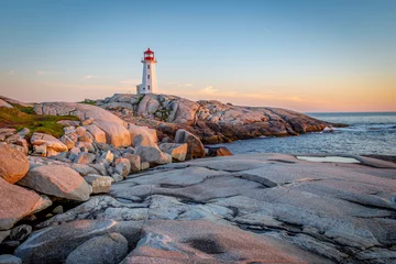 Foto op Aluminium Peggy's Cove Lighthouse at Sunset © Geoff