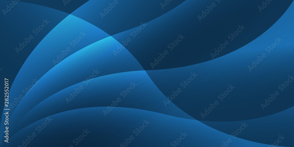 Poster abstract blue wave background design with elegant transparent intersecting line