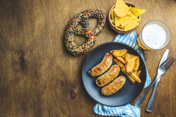 Meal for the Munich Oktoberfest with sausages