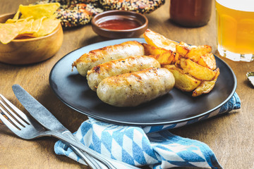 Meal for the Munich Oktoberfest with sausages