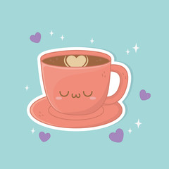 coffee cup drink kawaii character