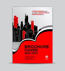Real estate Multi-color Brochure Cover template, flyer layout, annual report cover, modern concept design, red and black background, vector Eps10