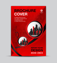 Real estate Multi-color Brochure Cover template, flyer layout, annual report cover, modern concept design, red and black background, vector Eps10