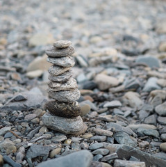 Fototapeta na wymiar Select of focus Stacking stones on blurred of nature background relaxation be harmony