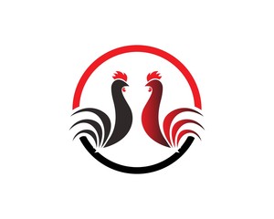 Rooster Logo Template vector illustration