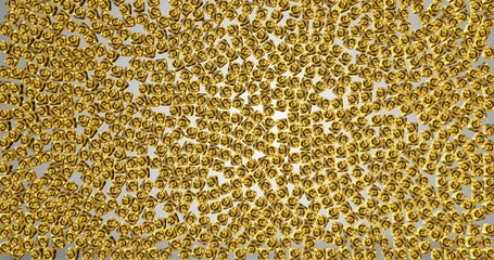 euro, a lot of gold dice with euro currency symbol on the face falling down on grey screen background and fill the screen background, concept of economy finance business of europe in the world - Powered by Adobe