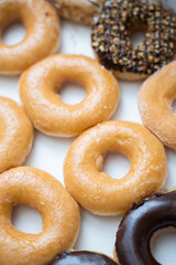 close up sugar coating doughnut
