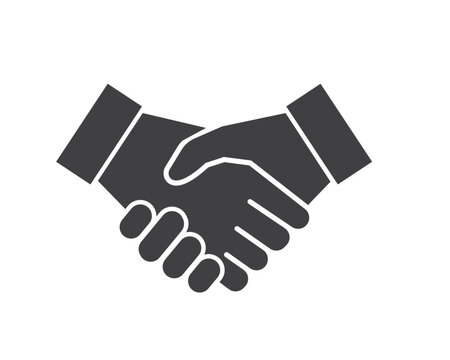 handshaking logo vector icon of business agreement