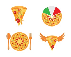 pizza icon logo illustration vector