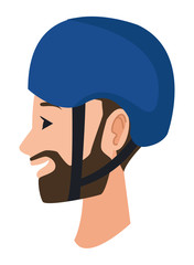Young man face head profile cartoon