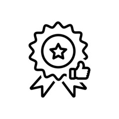 Black line icon for quality 