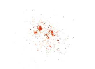 Crushed red chili pepper on white background.