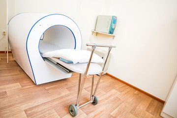 MRI machine for magnetic resonance imaging in hospital radiology