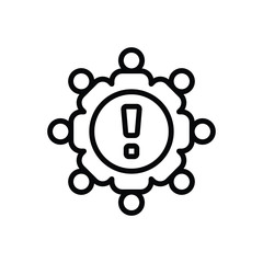 Black line icon for about 