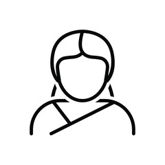 Black line icon for lady 