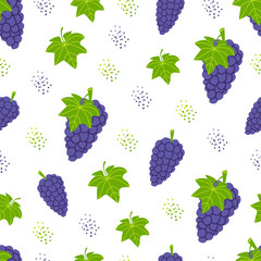Grape flat vector seamless pattern