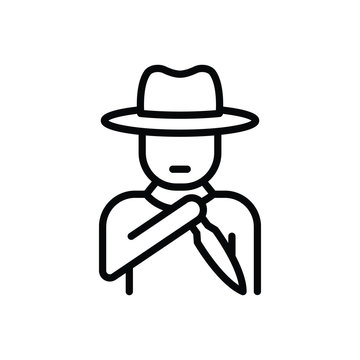 recommend clip art: Black line icon for killer 