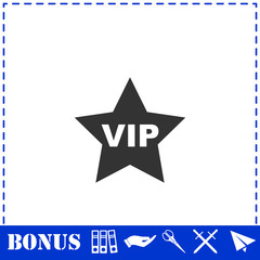 Vip star icon flat