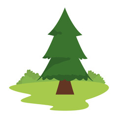 Tree with leaves nature cartoon