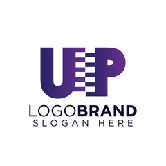 up Initial letter with zipper logo vector template