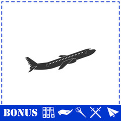 Airplane icon flat