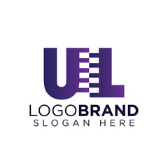 ul Initial letter with zipper logo vector template