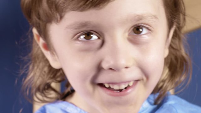 Smiling boy of six years old. Closeup