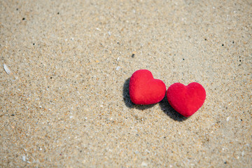 Heart on the beach by the sea
