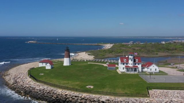Point Judith Lighthouse, Narragansett, Rhode Island 4K Video
