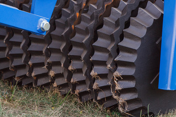 Part of agricultural machinery. Concept of modern technology in agriculture