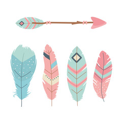 arrows with feathers decoration boho style © Stockgiu