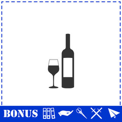 Wine icon flat