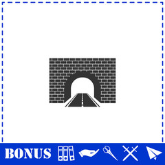 Fototapeta na wymiar Road tunnel icon flat