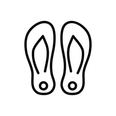 Black line icon for slippers 