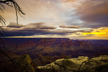 Panoramic View of the Grand Canyon at sunset