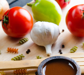 Ingredients ready for italian pasta sauce