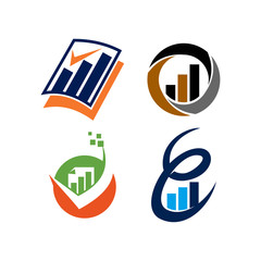 Accounting Tax Financial Business Logo Design Set Template Vector