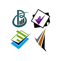 Accounting Tax Financial Business Logo Design Set Template Vector