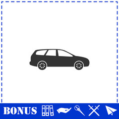 Passenger car icon flat