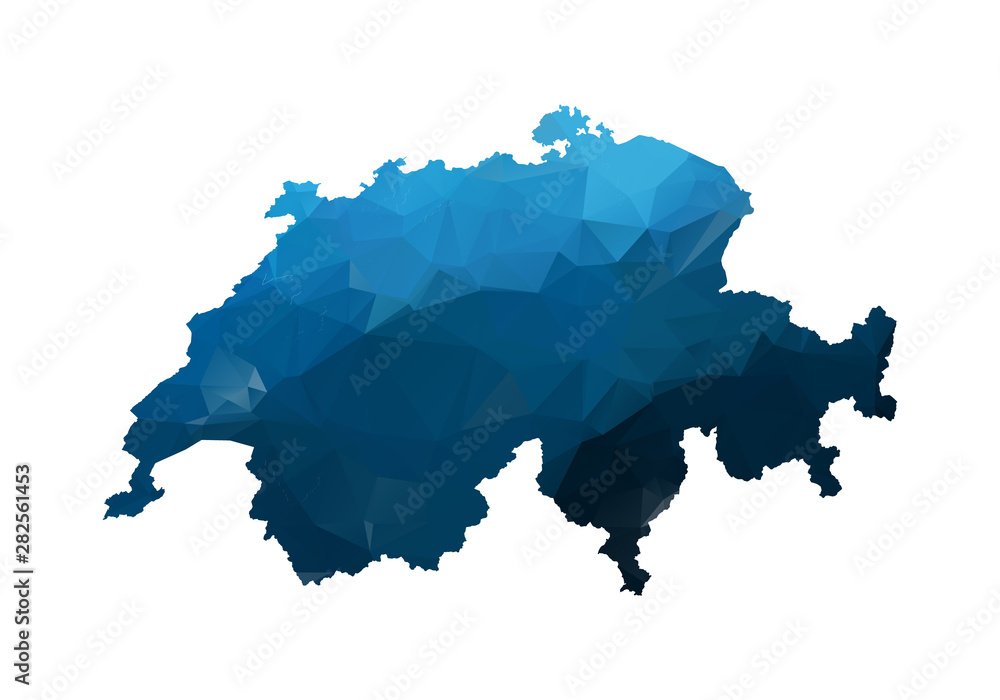 Poster vector map - blue geometric rumpled triangular. low poly map of afghanistan. contour/shape map isola